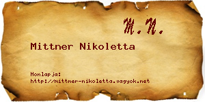 Mittner Nikoletta névjegykártya