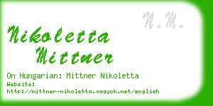 nikoletta mittner business card